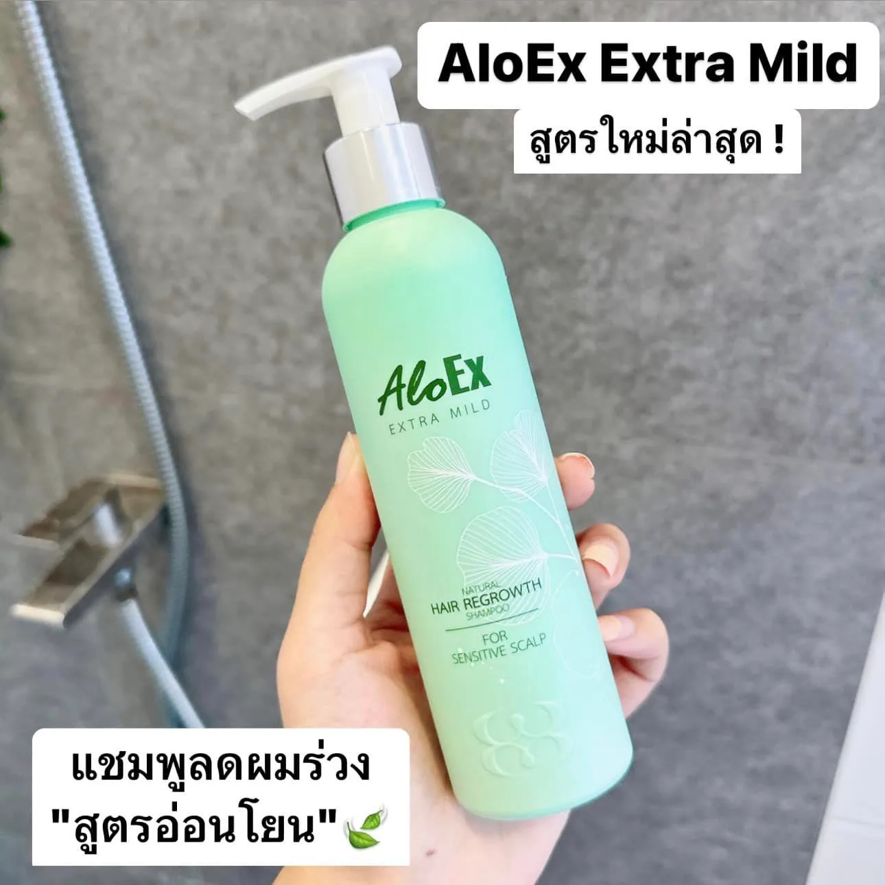 AloEx Anti-Hair Loss Shampoo က မဖြစ်မနေစမ်းသုံးသင့်တယ်! ဖော်မြူလာအသစ်တစ်ခု ထွက်လာပြီ: AloEx Extra Mild။