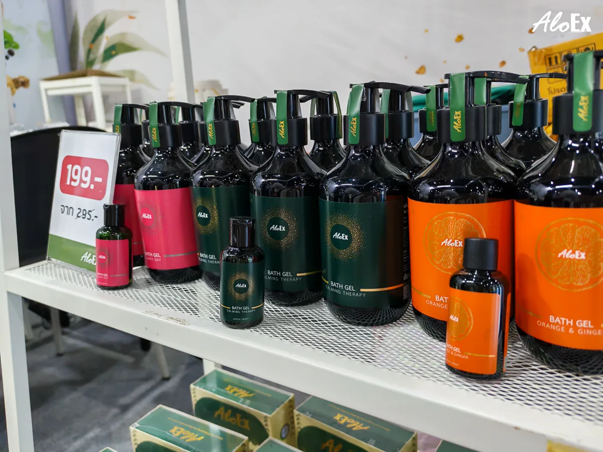 โปรโมชั่นพิเศษเฉพาะในงานสำหรับผลิตภัณฑ์ AloEx Bath Gel ที่บูธ E6