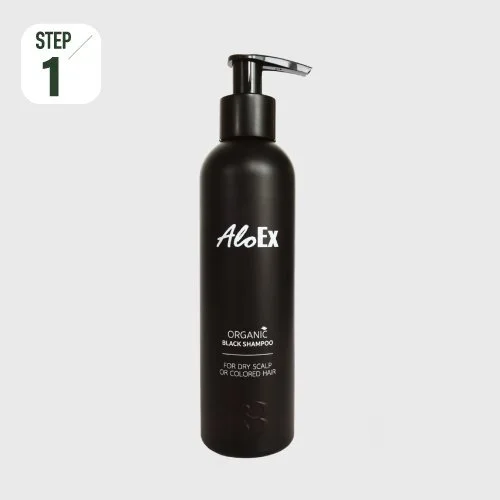 AloEx Organic Black Shampoo – แชมพูสำหรับผู้มีปัญหาผมขาดร่วง สูตรข้าวเหนียวดำ