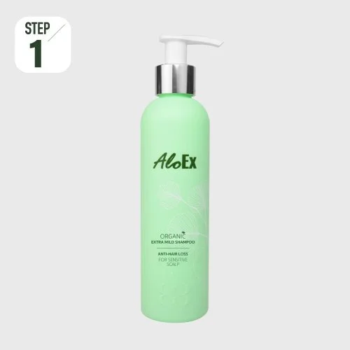 AloEx Organic Extra Mild Shampoo – แชมพูสำหรับผู้มีปัญหาผมขาดร่วง สูตรอ่อนโยน