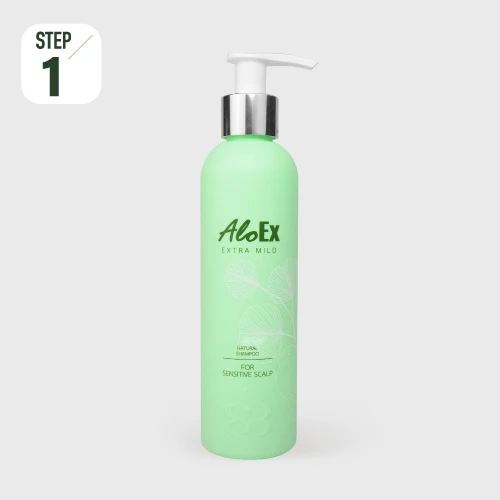 AloEx Extra Mild Shampoo – နူးညံ့သော ဆံပင်ကျွတ်မှုလျှော့ချ ခေါင်းလျှော်ရည်